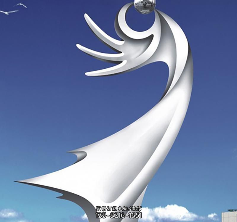 不锈钢广场抽象艺术海浪雕塑 不锈钢广场抽象艺术海浪雕塑
