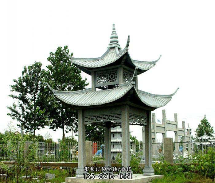 仿古双层石雕凉亭 仿古双层石雕凉亭