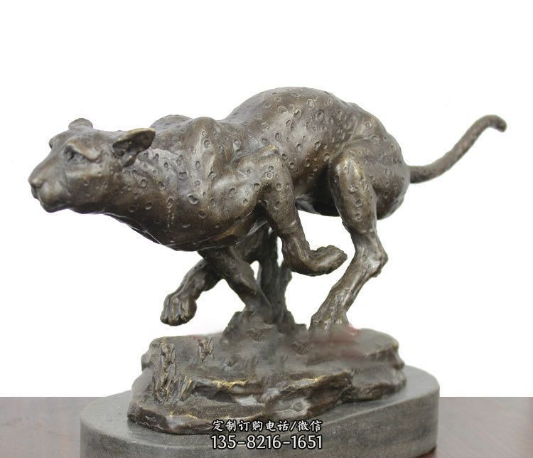 豹子动物铜雕-雕塑豹子