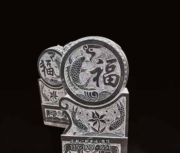 年年有余石门墩仿古抱鼓石 年年有余石门墩仿古抱鼓石