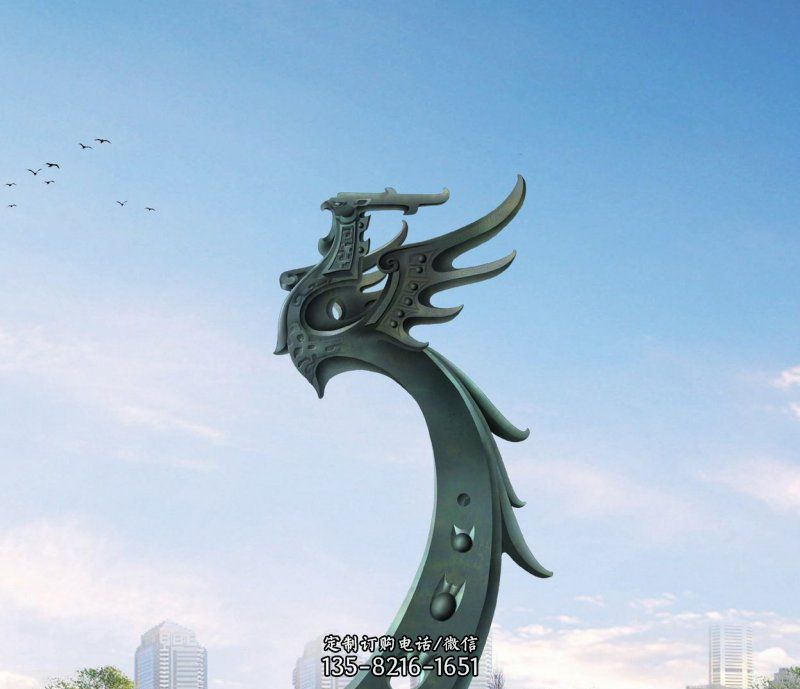广场不锈钢抽象凤凰雕塑 广场不锈钢抽象凤凰雕塑