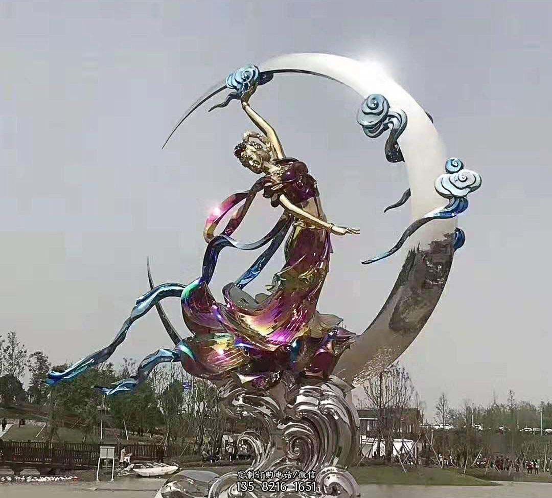 不锈钢嫦娥奔月造型雕塑 不锈钢嫦娥奔月造型雕塑