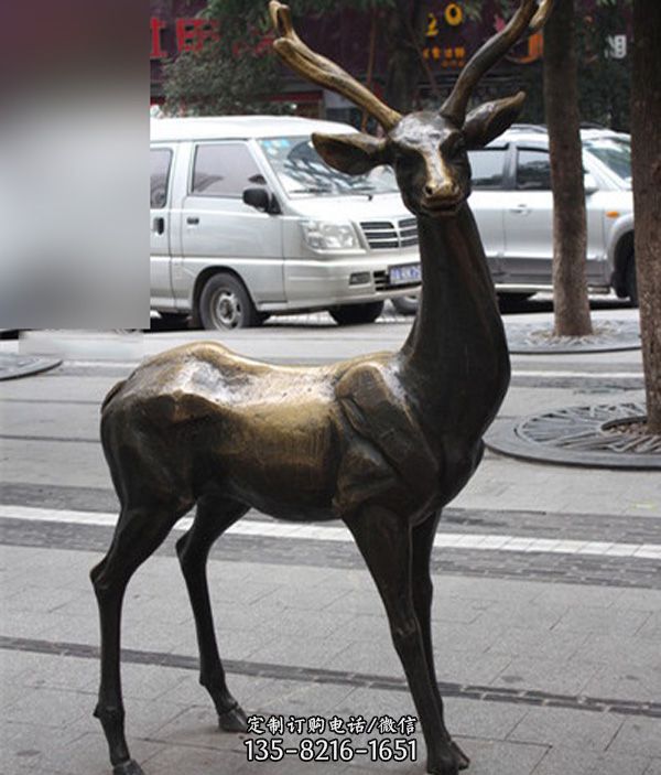 公园动物鹿铜雕