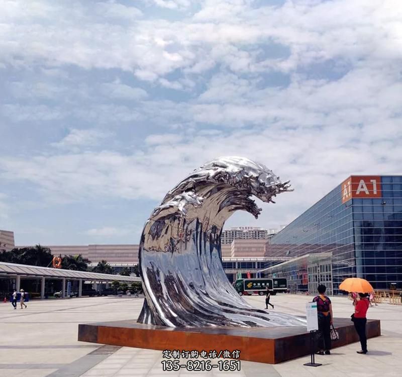 不锈钢抛光海浪雕塑 不锈钢抛光海浪雕塑
