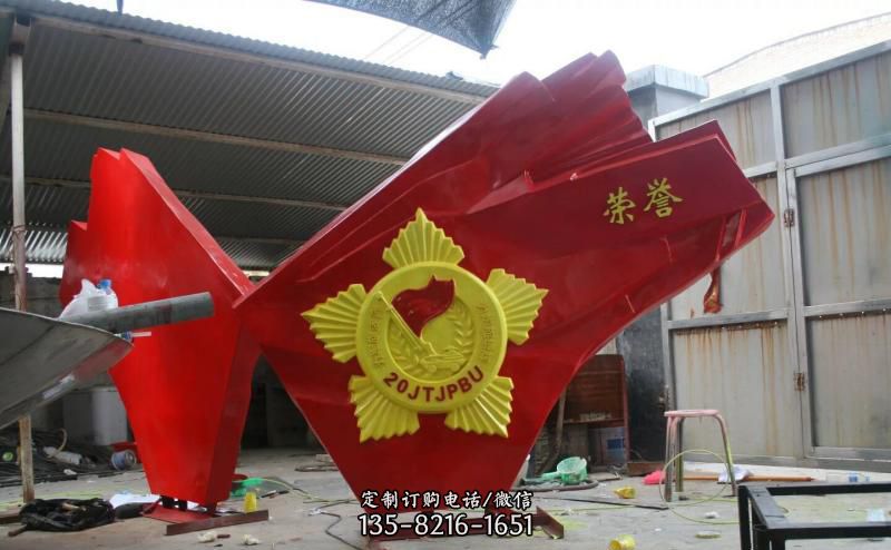 不锈钢军旗雕塑 不锈钢军旗雕塑