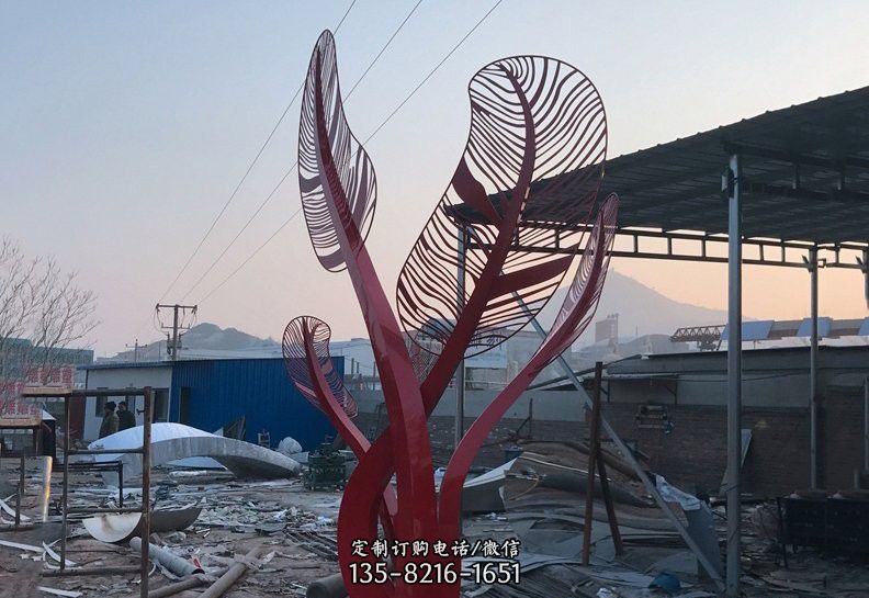 不锈钢抽象芭蕉树雕塑 不锈钢抽象芭蕉树雕塑