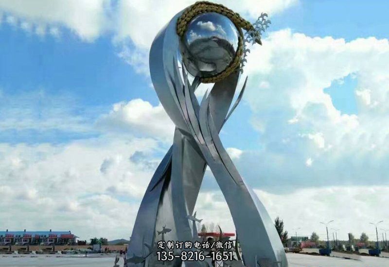 不锈钢大型抽象水稻雕塑 不锈钢大型抽象水稻雕塑