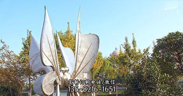 公园不锈钢抽象蝴蝶雕塑1