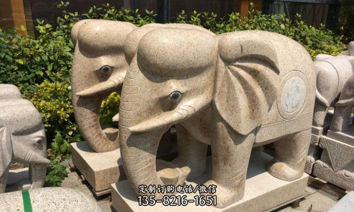 招财进宝砂岩大象石雕 招财进宝砂岩大象石雕