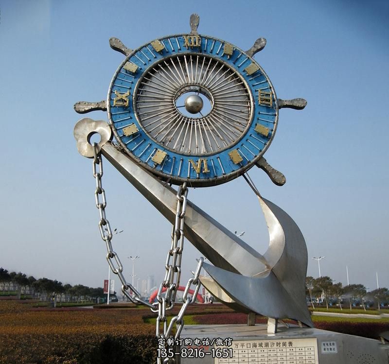 不锈钢海洋船舵雕塑 不锈钢海洋船舵雕塑