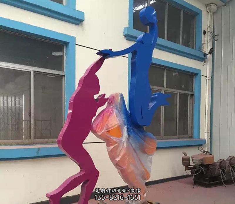 广场不锈钢打篮球雕塑 广场不锈钢打篮球雕塑