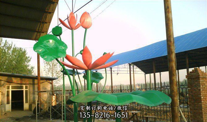 不锈钢荷花荷叶景观雕塑 不锈钢荷花荷叶景观雕塑
