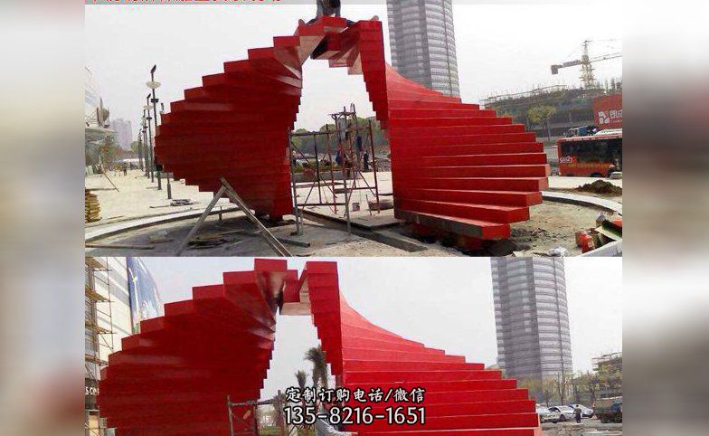 广场阶梯不锈钢雕塑 广场阶梯不锈钢雕塑