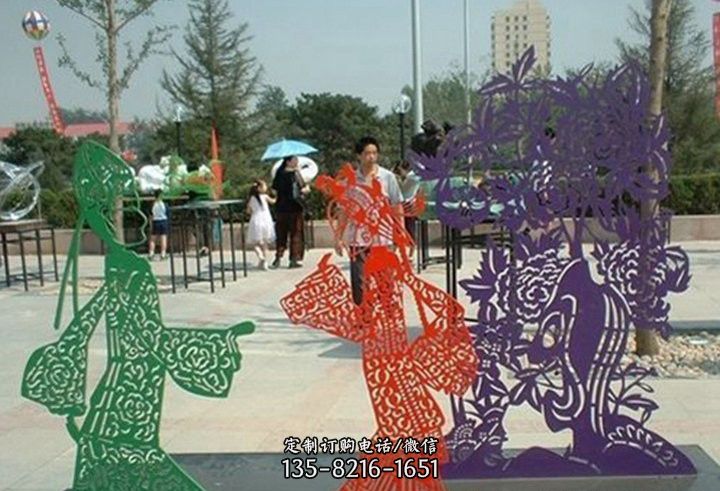 不锈钢剪纸人物雕塑 不锈钢剪纸人物雕塑