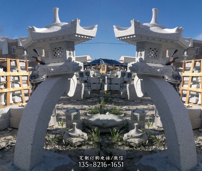 公园景观大理石镂空石灯雕塑 公园景观大理石镂空石灯雕塑