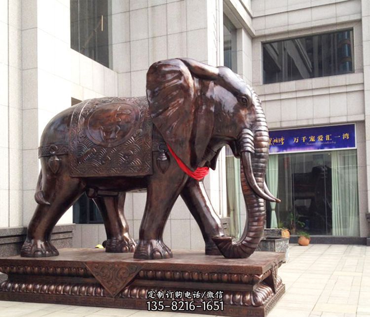 铜雕企业招财大象 铜雕企业招财大象