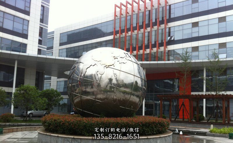 不锈钢圆球地球雕塑 不锈钢圆球地球雕塑