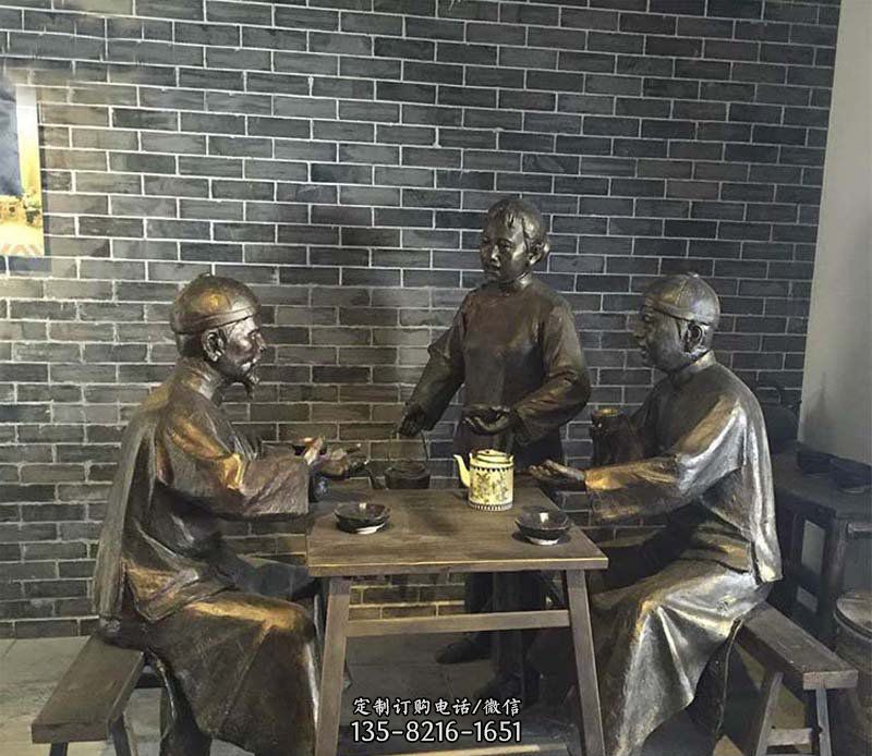 铜雕喝酒划拳人物雕塑 铜雕喝酒划拳人物雕塑