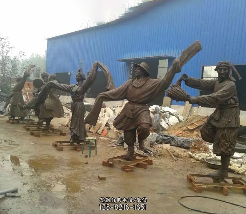 藏族人物民族风俗铜雕