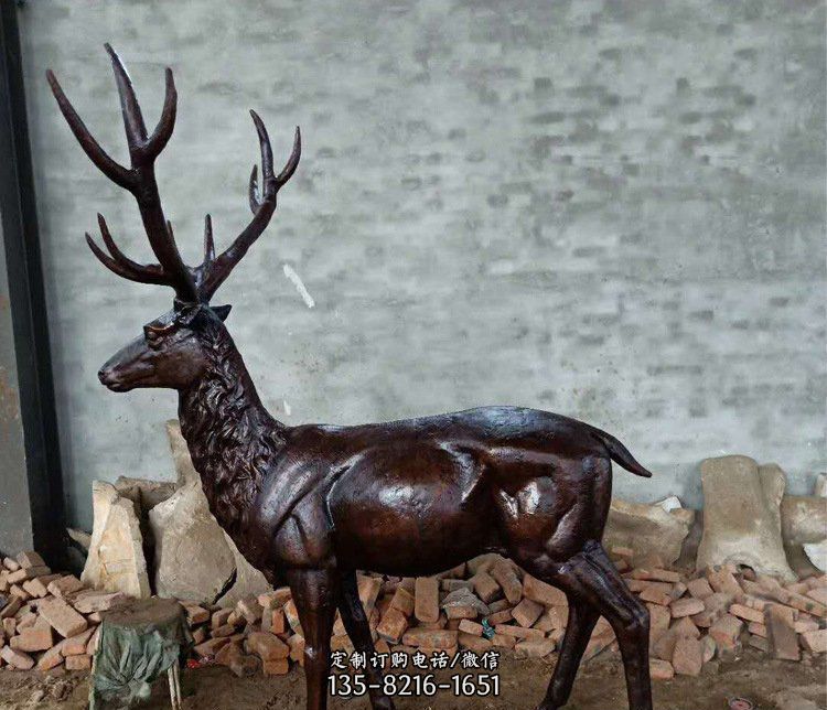 铜雕户外公园动物雕塑鹿摆件