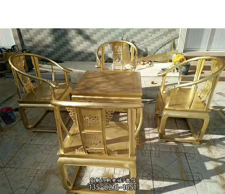 铜雕桌椅摆件-铜雕牛厂家