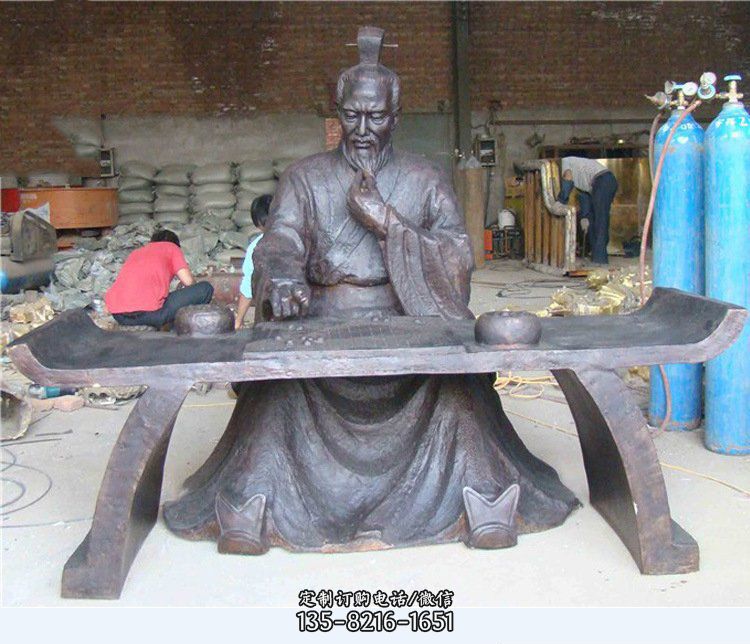 铜雕古代下棋人物雕塑 铜雕古代下棋人物雕塑