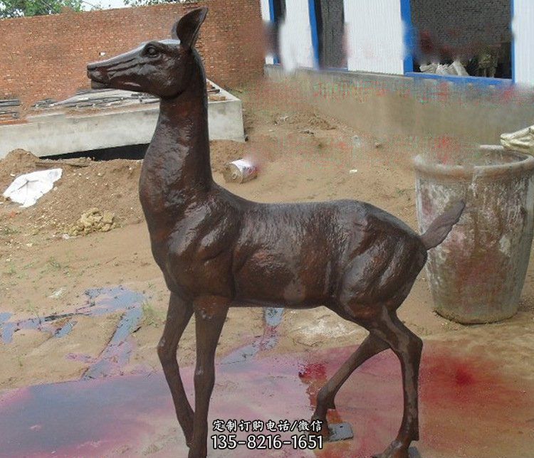 銅雕公園動物鹿裝飾擺件