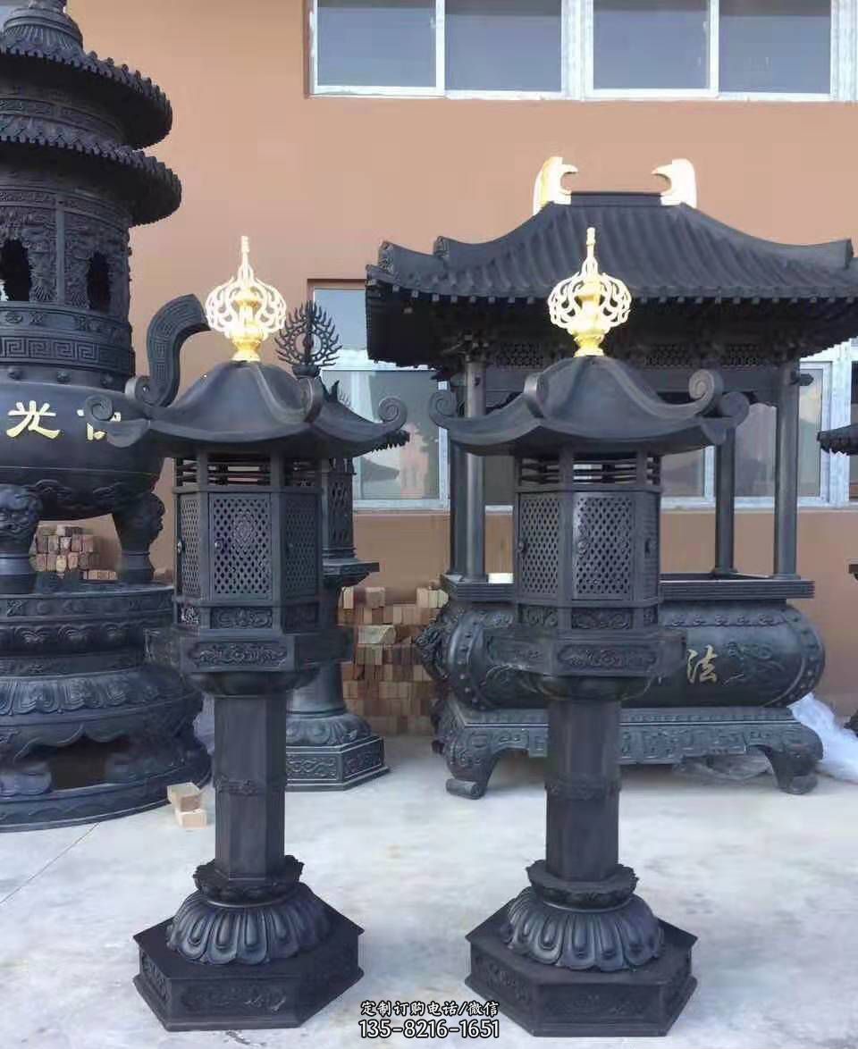 寺庙灯铜雕户外摆件 寺庙灯铜雕户外摆件