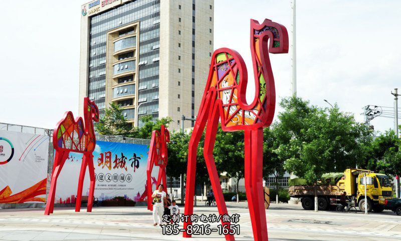 不锈钢大型抽象骆驼雕塑 不锈钢大型抽象骆驼雕塑