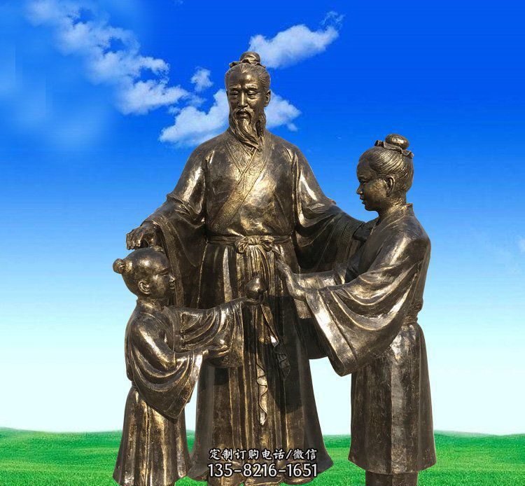 公园铜雕孔融让梨人物雕塑 公园铜雕孔融让梨人物雕塑