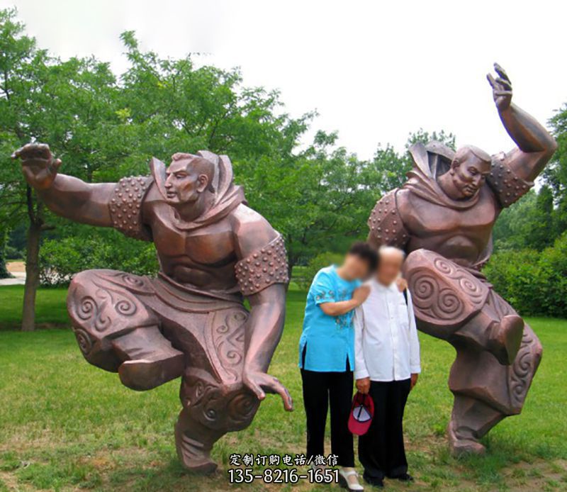 蒙古摔跤公园景观铜雕 蒙古摔跤公园景观铜雕