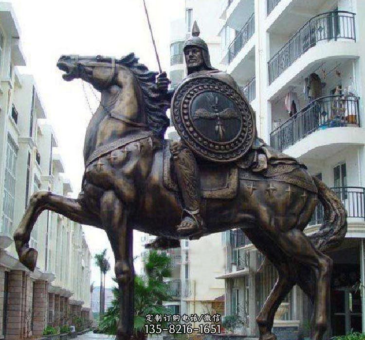 銅雕西方騎馬的人物