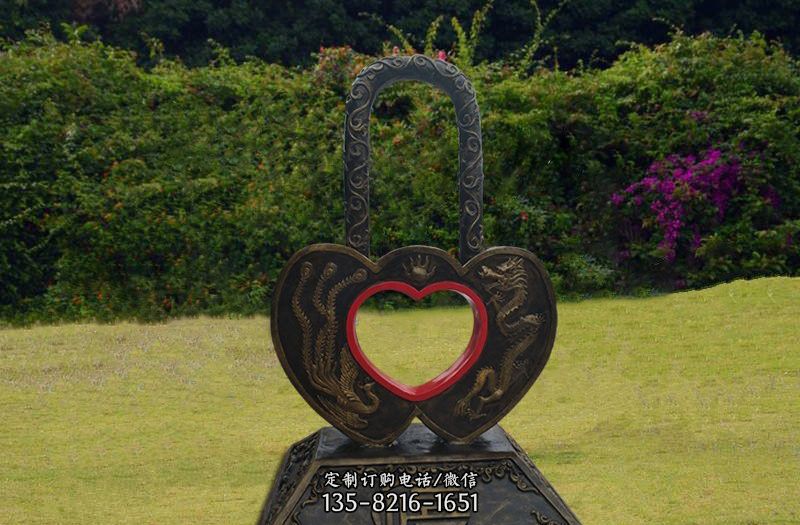 同心锁铜雕-抽象雕塑铁艺