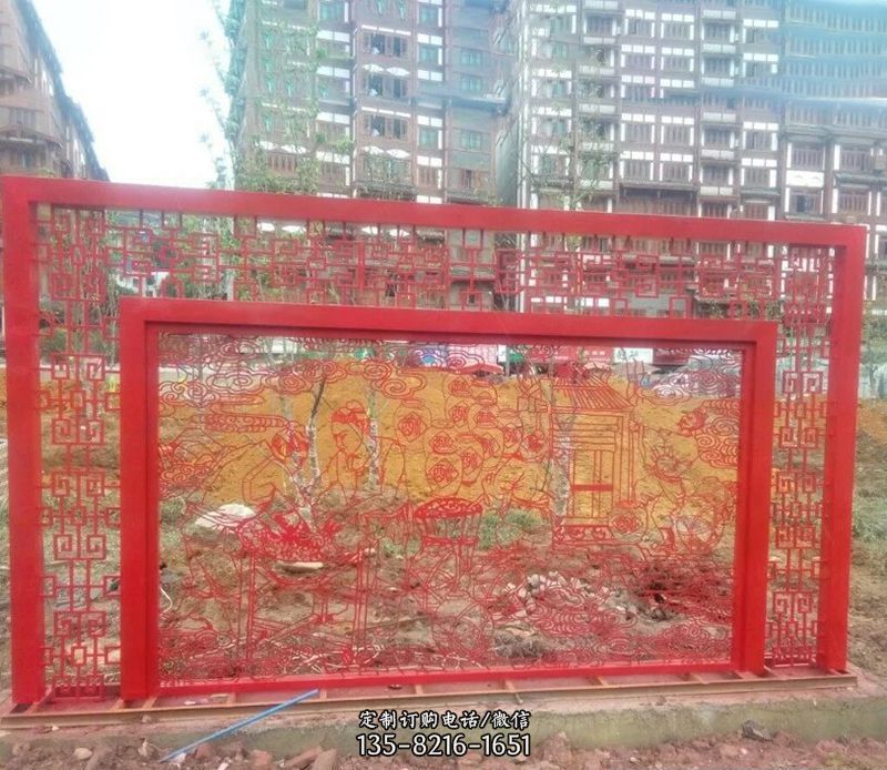 迎春福字剪纸雕塑 迎春福字剪纸雕塑