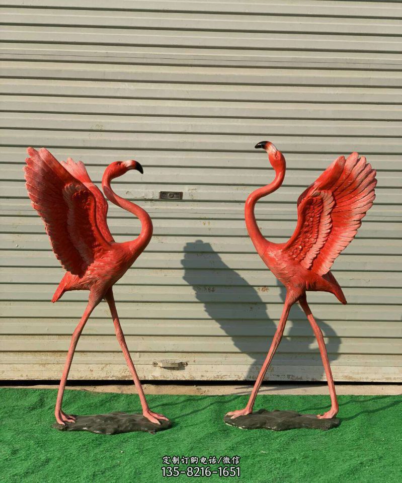 玻璃钢公园火烈鸟动物雕塑