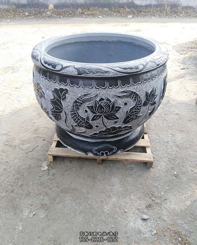 石雕花盆-汉白玉城市园林花盆石雕 石雕花盆-汉白玉城市园林花盆石雕