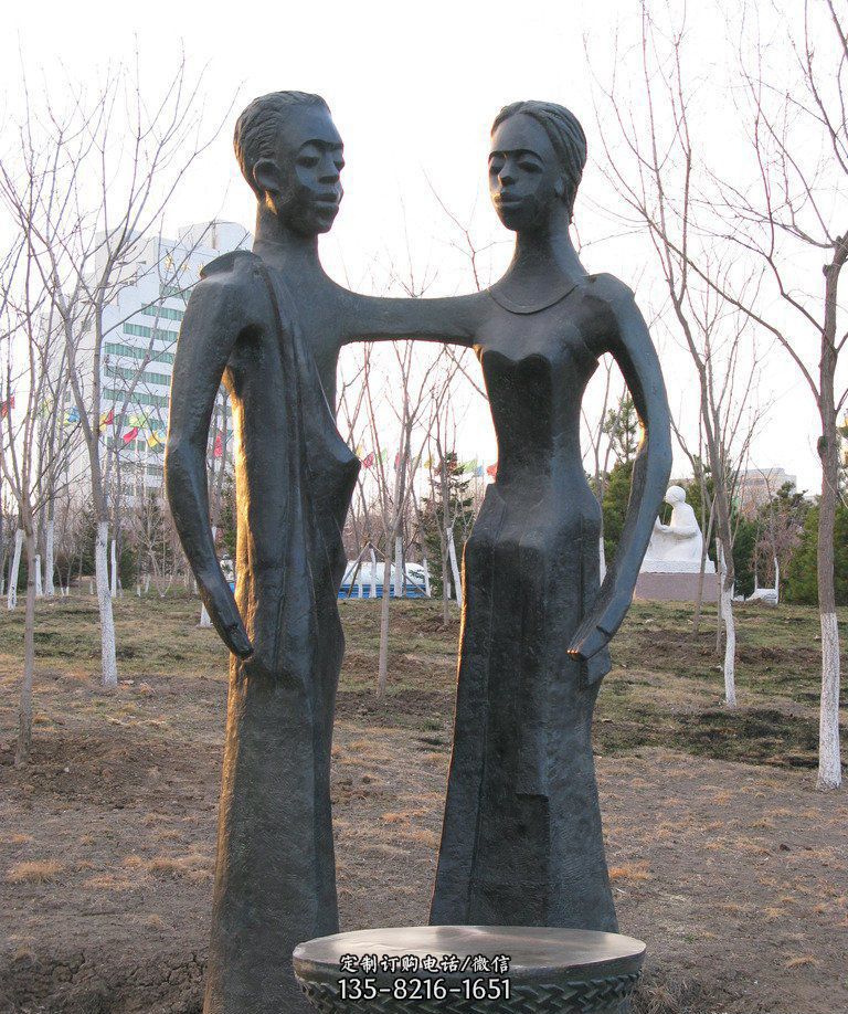 公园抽象男女景观铜雕