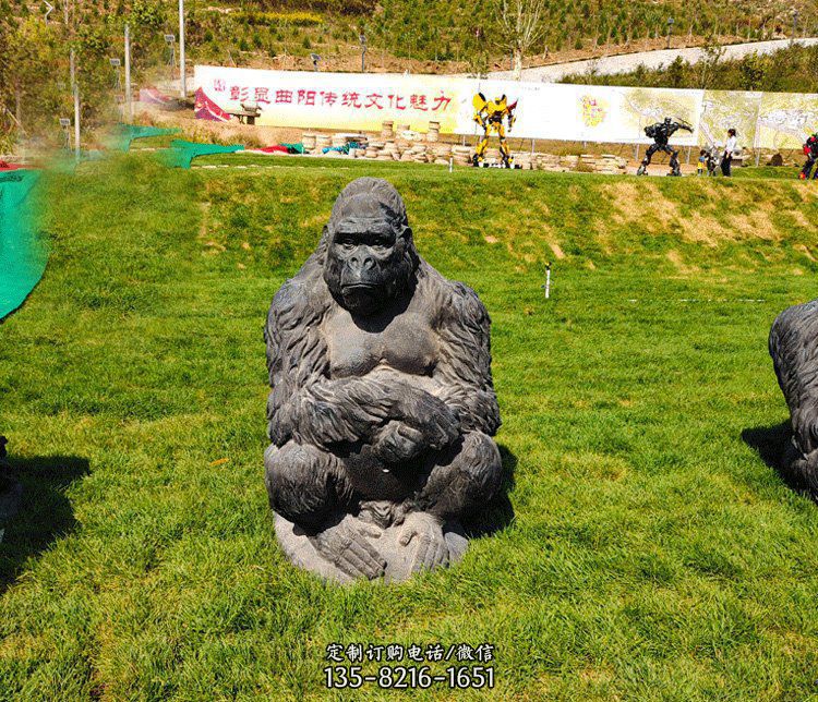 公園銅雕大猩猩動物雕塑