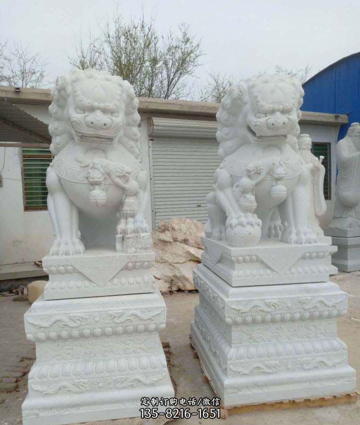 寺庙动物汉白玉狮子石雕 寺庙动物汉白玉狮子石雕