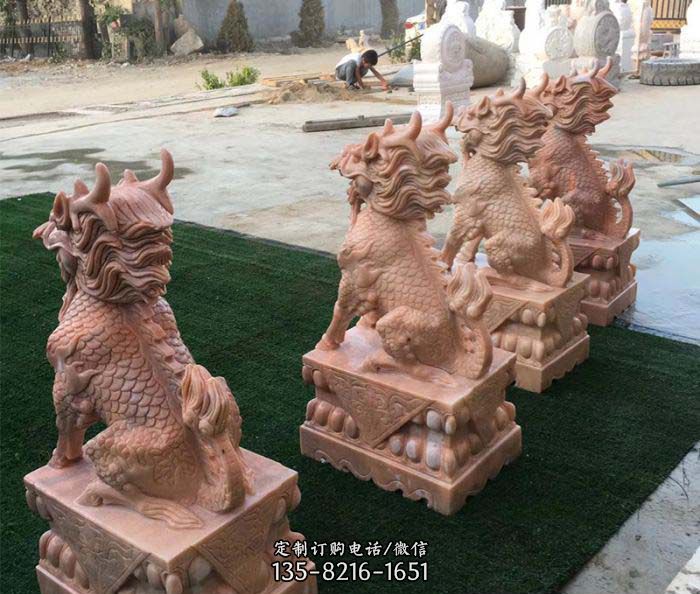 晚霞红麒麟招财镇宅石雕 晚霞红麒麟招财镇宅石雕
