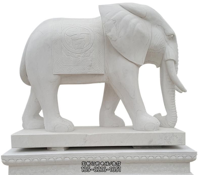 石雕公园立式动物大象