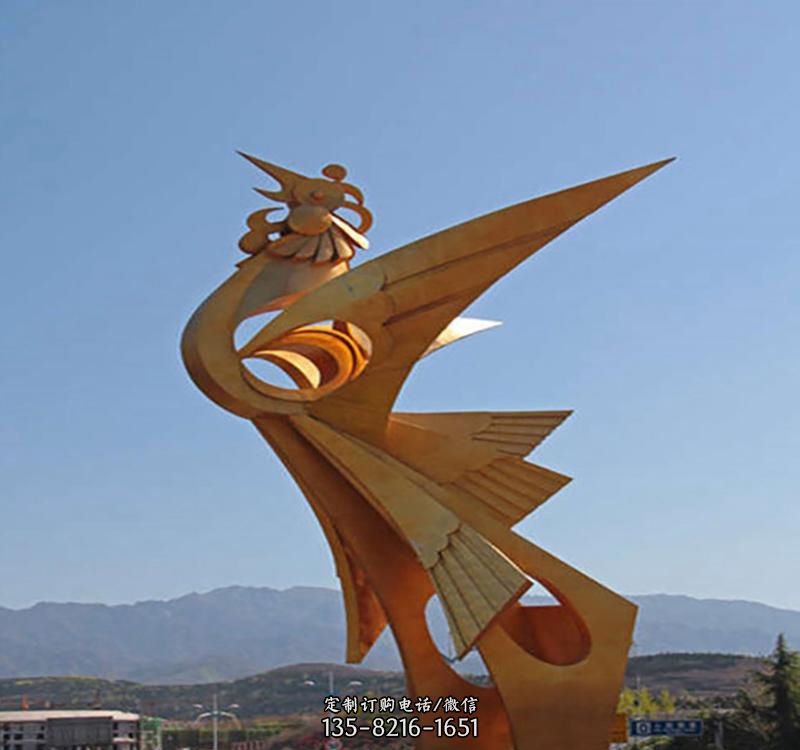 不锈钢翱翔凤凰雕塑 不锈钢翱翔凤凰雕塑