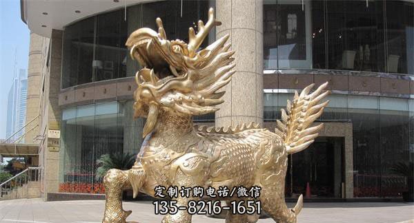 公司门口麒麟神兽铜雕 公司门口麒麟神兽铜雕