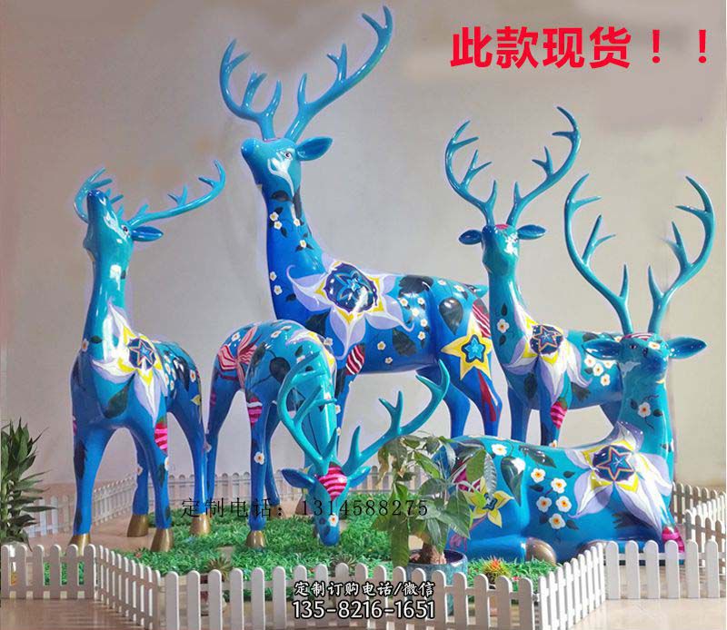 不锈钢彩绘公园动物小鹿 不锈钢彩绘公园动物小鹿