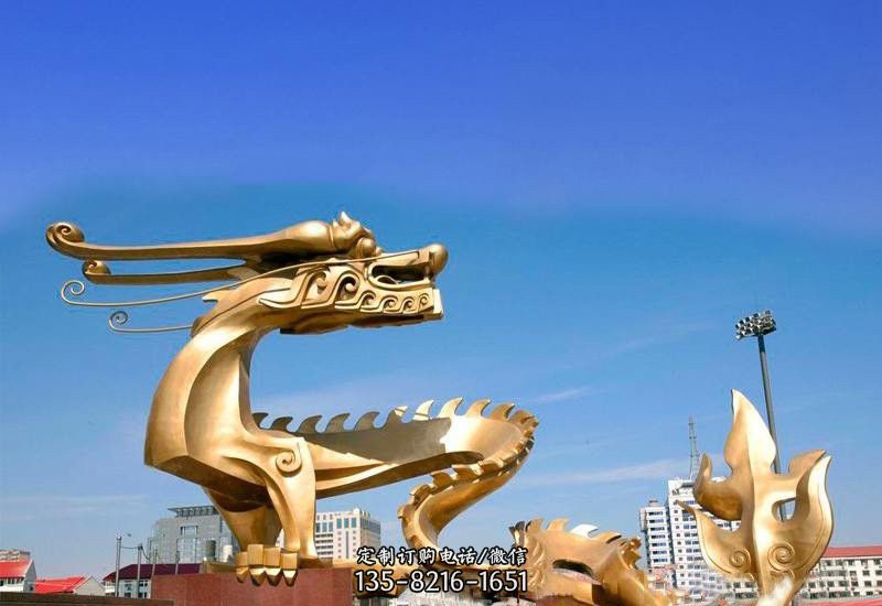 不锈钢广场大型龙雕塑 不锈钢广场大型龙雕塑