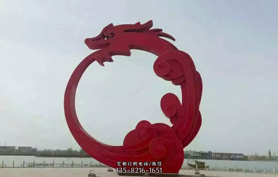 广场不锈钢抽象龙雕塑 广场不锈钢抽象龙雕塑