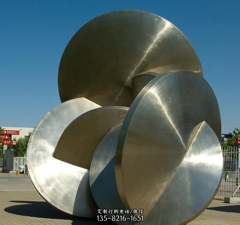不锈钢广场抽象光盘雕塑