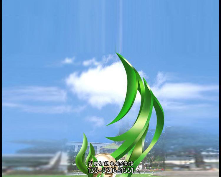 广场不锈钢绿色创意景观雕塑 广场不锈钢绿色创意景观雕塑