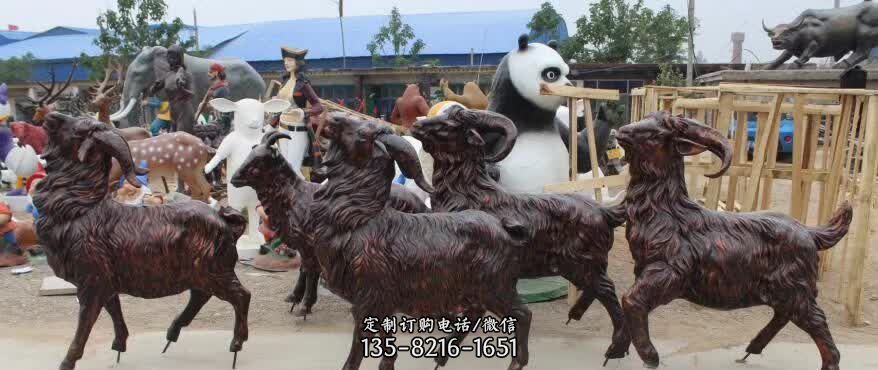 铜雕动物羊-仿真蝴蝶园林草地绘动物雕塑 铜雕动物羊-仿真蝴蝶园林草地绘动物雕塑