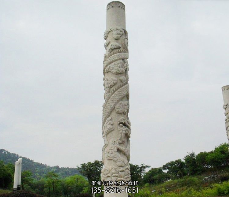 大理石盘龙柱广场文化柱石雕 大理石盘龙柱广场文化柱石雕